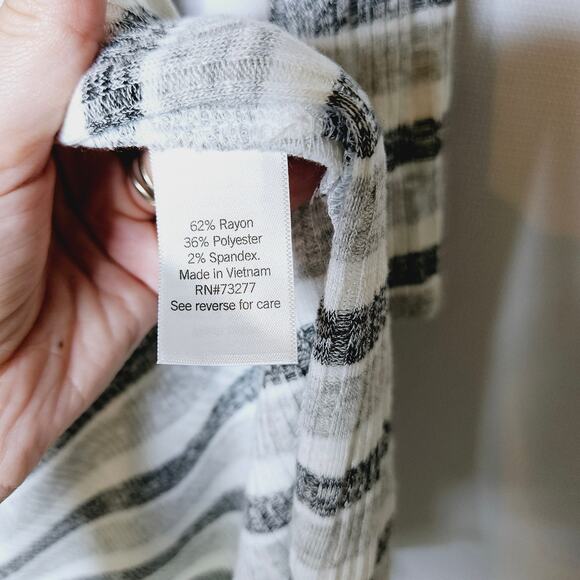 New Nine West Lightweight Super Soft Striped Duster Cardigan Long Line XS - Picture 3 of 8